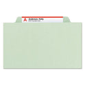Smead Recycled Pressboard Classification Folders, 2" Expansion, 2 Dividers, 6 Fasteners, Letter Size, Gray-Green, 10/Box (14023)
