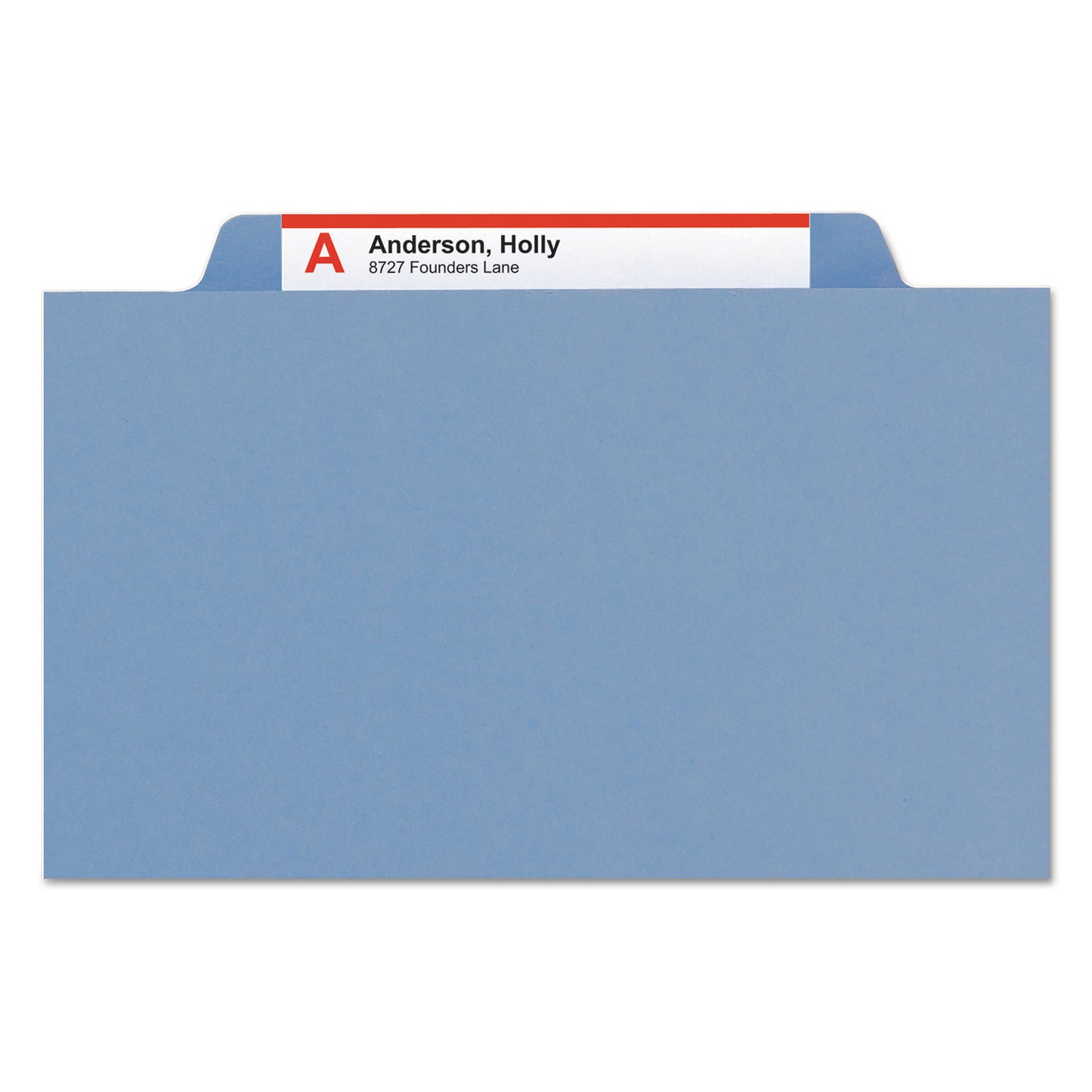 Smead Top Tab Classification Folders, Six SafeSHIELD Fasteners, 2" Expansion, 2 Dividers, Letter Size, Blue Exterior, 10/Box (14001)
