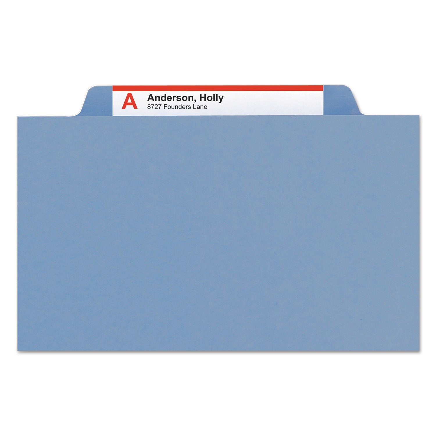Smead Top Tab Classification Folders, Six SafeSHIELD Fasteners, 2" Expansion, 2 Dividers, Letter Size, Blue Exterior, 10/Box (14001)