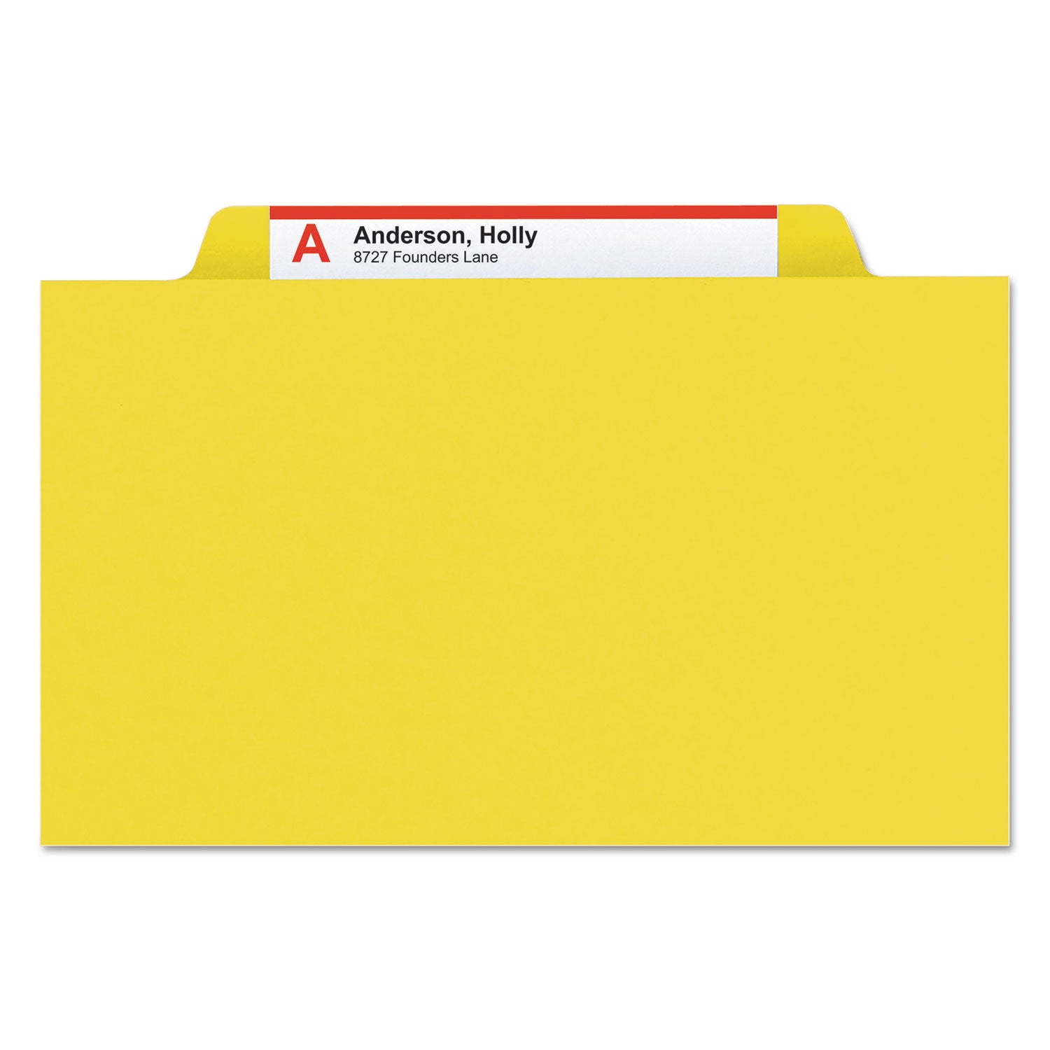 Smead Four-Section Pressboard Top Tab Classification Folders, Four SafeSHIELD Fasteners, 1 Divider, Legal Size, Yellow, 10/Box (18734)