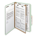 Smead Recycled Pressboard Classification Folders, 2" Expansion, 1 Divider, 4 Fasteners, Legal Size, Gray-Green, 10/Box (18722)