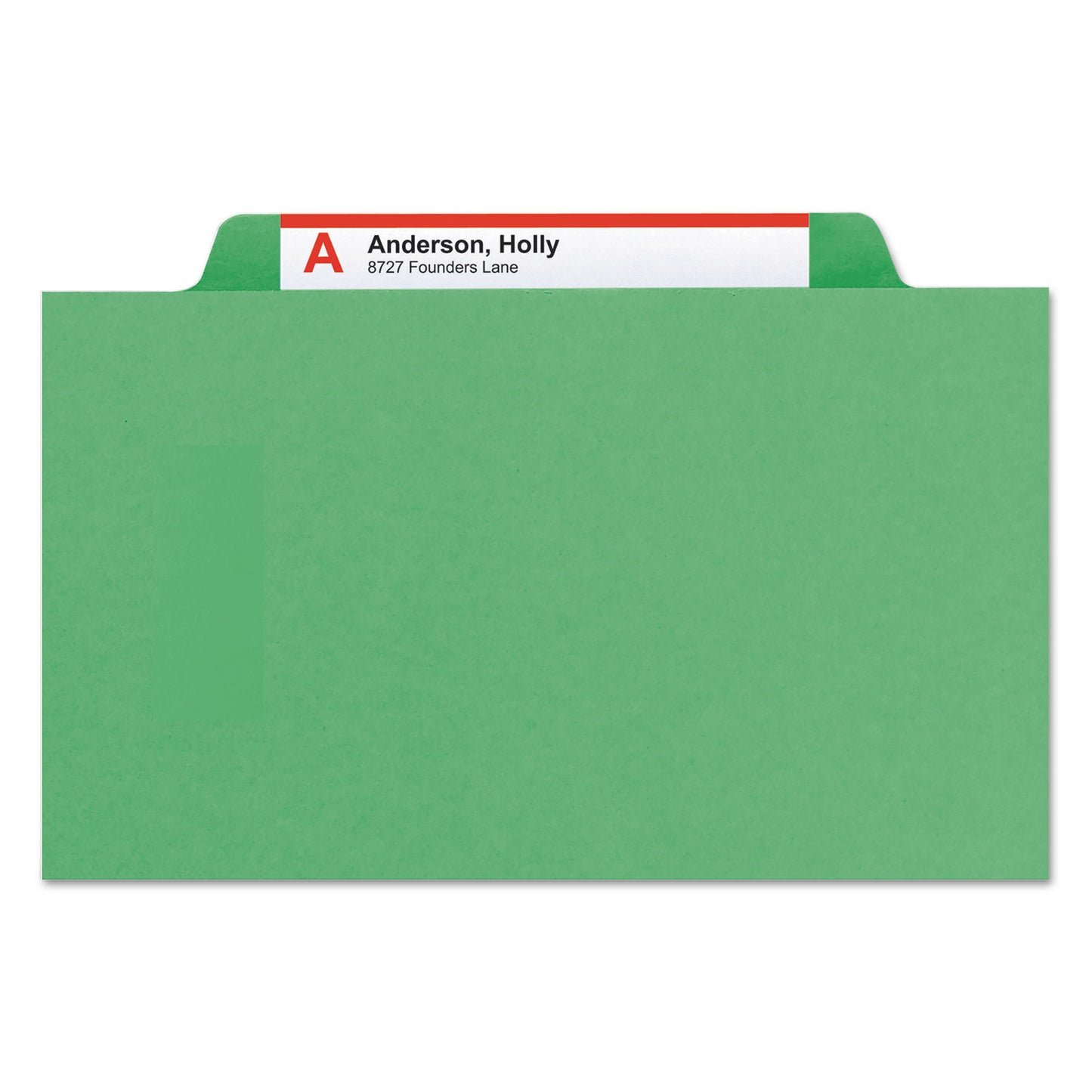 Smead Top Tab Classification Folders, Six SafeSHIELD Fasteners, 2" Expansion, 2 Dividers, Letter Size, Green Exterior, 10/Box (14002)