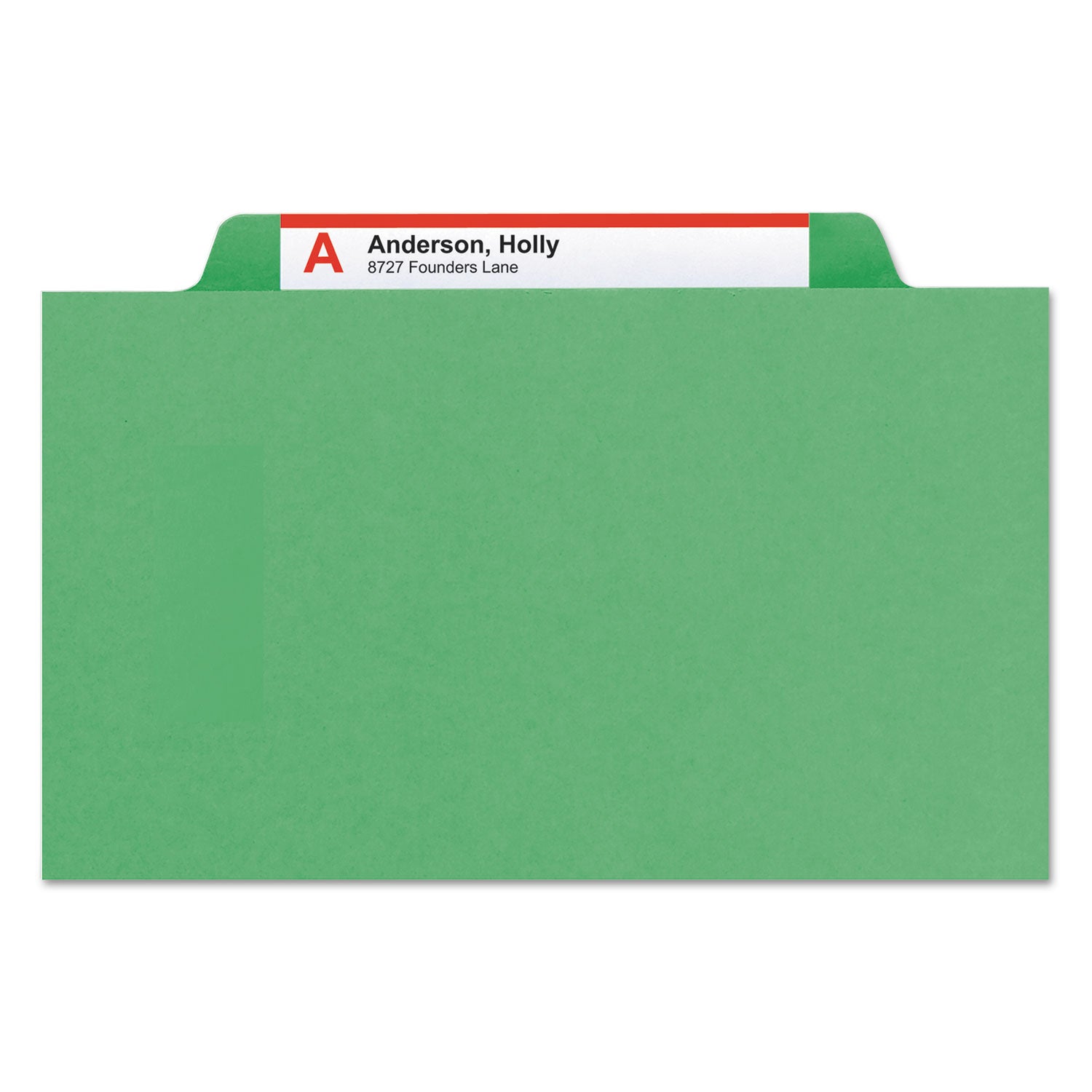 Smead Top Tab Classification Folders, Six SafeSHIELD Fasteners, 2" Expansion, 2 Dividers, Letter Size, Green Exterior, 10/Box (14002)