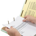 Smead Recycled Pressboard Classification Folders, 2" Expansion, 1 Divider, 4 Fasteners, Legal Size, Gray-Green, 10/Box (18722)