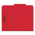 Smead Recycled Pressboard Classification Folders, 2" Expansion, 2 Dividers, 6 Fasteners, Letter Size, Bright Red, 10/Box (14061)