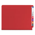 Smead End Tab Pressboard Classification Folders, Six SafeSHIELD Fasteners, 2" Expansion, 2 Dividers, Letter Size, Bright Red, 10/BX (26783)