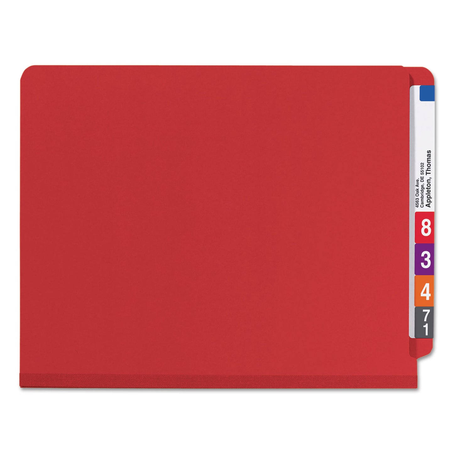 Smead End Tab Pressboard Classification Folders, Six SafeSHIELD Fasteners, 2" Expansion, 2 Dividers, Letter Size, Bright Red, 10/BX (26783)