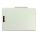 Smead Recycled Pressboard Classification Folders, 2" Expansion, 2 Dividers, 6 Fasteners, Legal Size, Gray-Green, 10/Box (19022)