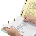 Smead Recycled Pressboard Classification Folders, 2" Expansion, 1 Divider, 4 Fasteners, Letter Size, Gray-Green, 10/Box (13723)