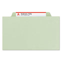 Smead Recycled Pressboard Classification Folders, 2" Expansion, 1 Divider, 4 Fasteners, Legal Size, Gray-Green, 10/Box (18722)