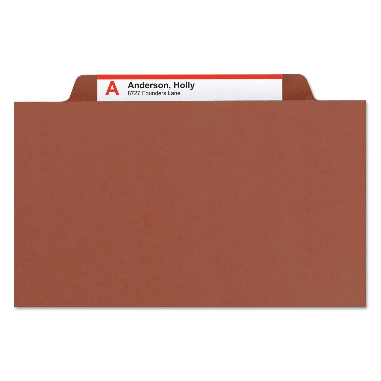 Smead Pressboard Classification Folders, Eight SafeSHIELD Fasteners, 2/5-Cut Tabs, 3 Dividers, Legal Size, Red, 10/Box (19092)
