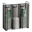 Safco Onyx Breakroom Organizers, 3 Compartments, 12.75 x 4.5 x 13.25, Steel Mesh, Black (3292BL)