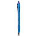 Paper Mate FlexGrip Ultra Recycled Ballpoint Pen, Retractable, Fine 0.8 mm, Blue Ink, Black/Blue Barrel, Dozen (9560131)