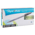 Paper Mate FlexGrip Ultra Recycled Ballpoint Pen, Stick, Fine 0.8 mm, Black Ink, Gray Barrel, Dozen (9680131)