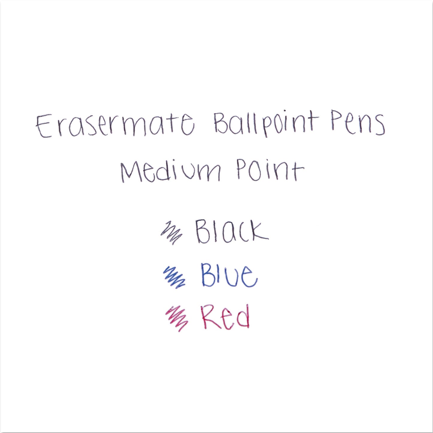 Paper Mate Eraser Mate Ballpoint Pen, Stick, Medium 1 mm, Black Ink, Black Barrel, Dozen (3930158)