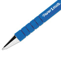 Paper Mate FlexGrip Ultra Recycled Ballpoint Pen, Retractable, Fine 0.8 mm, Blue Ink, Black/Blue Barrel, Dozen (9560131)