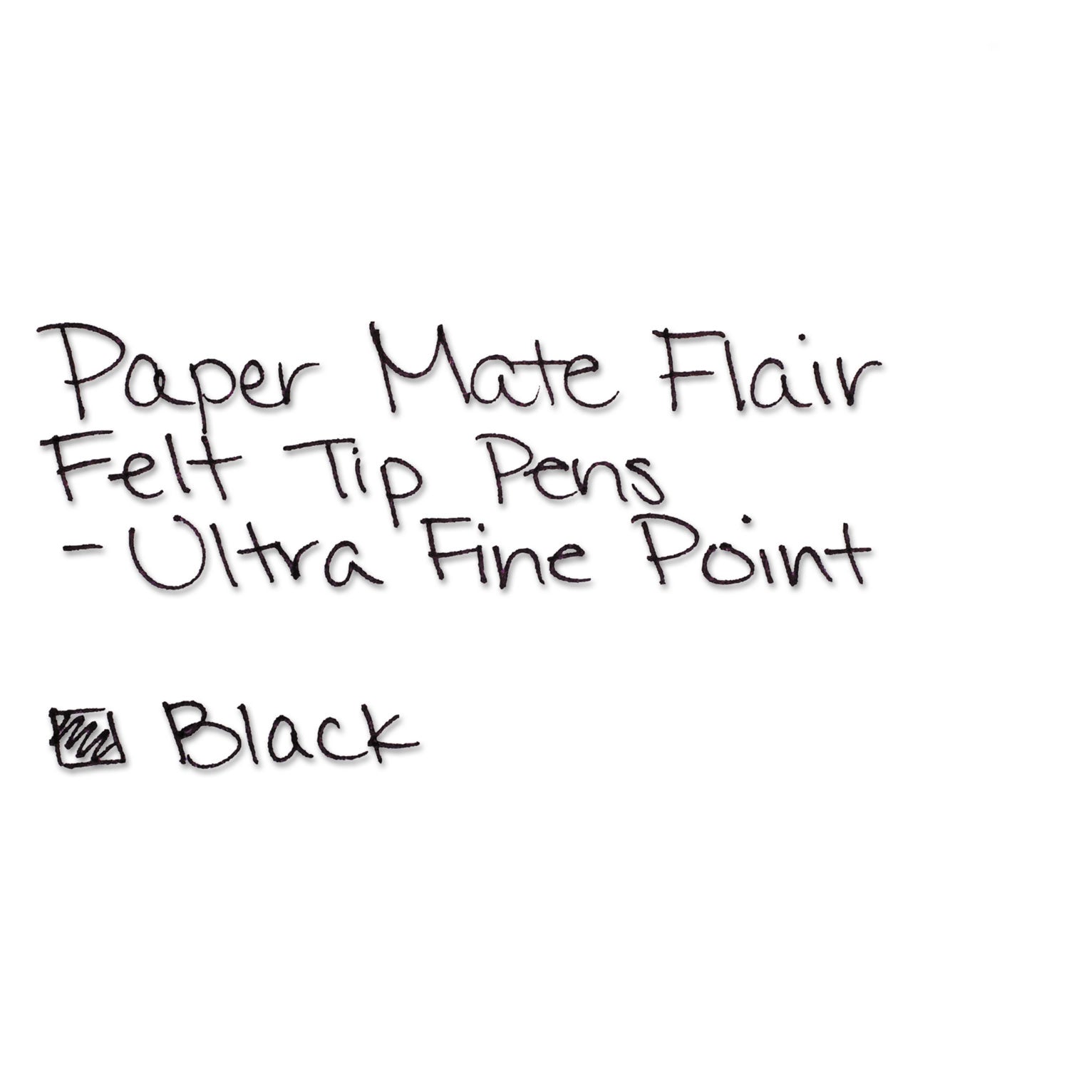 Paper Mate Flair Felt Tip Porous Point Pen, Stick, Extra-Fine 0.4 mm, Black Ink, Gray/Black Barrel, Dozen (8330152)