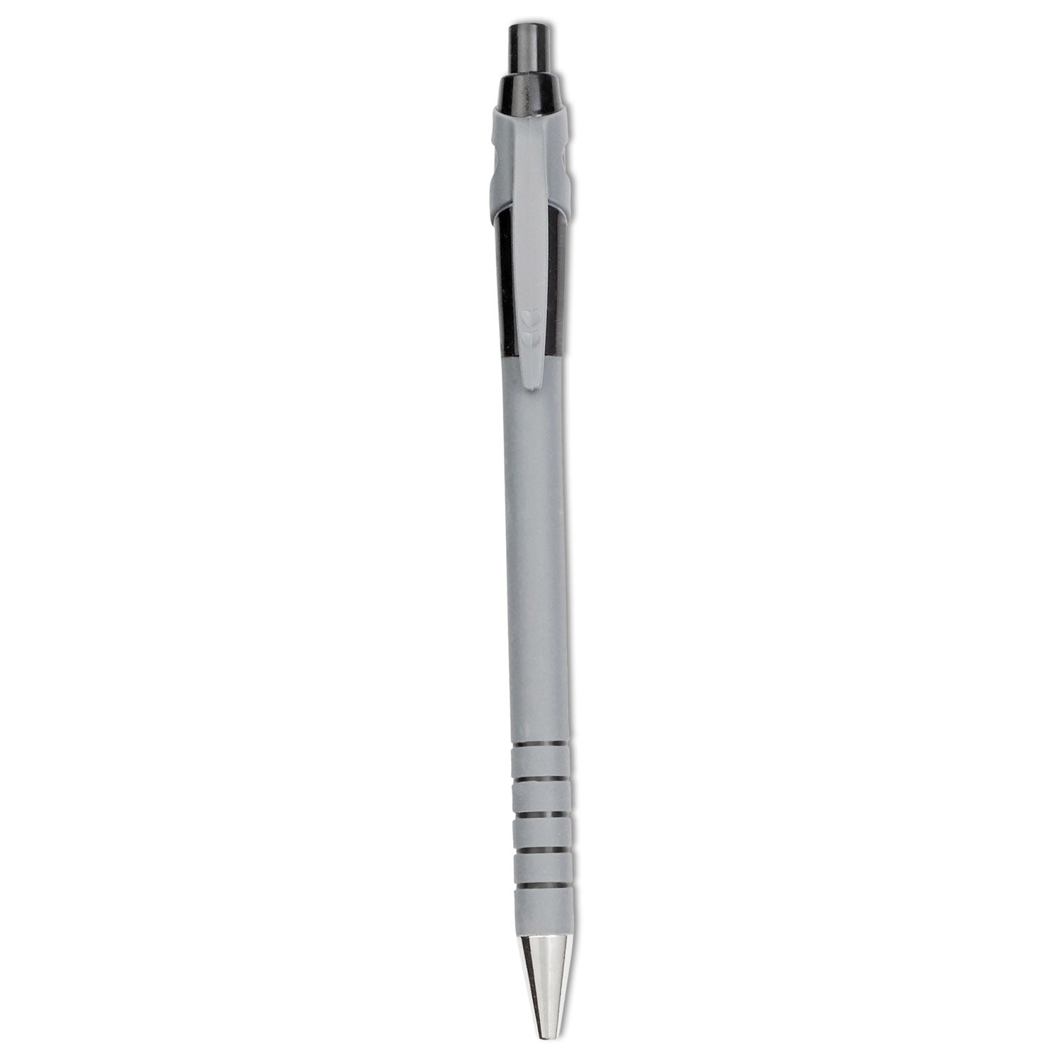 Paper Mate FlexGrip Ultra Recycled Ballpoint Pen, Retractable, Fine 0.8 mm, Black Ink, Gray/Black Barrel, Dozen (9580131)