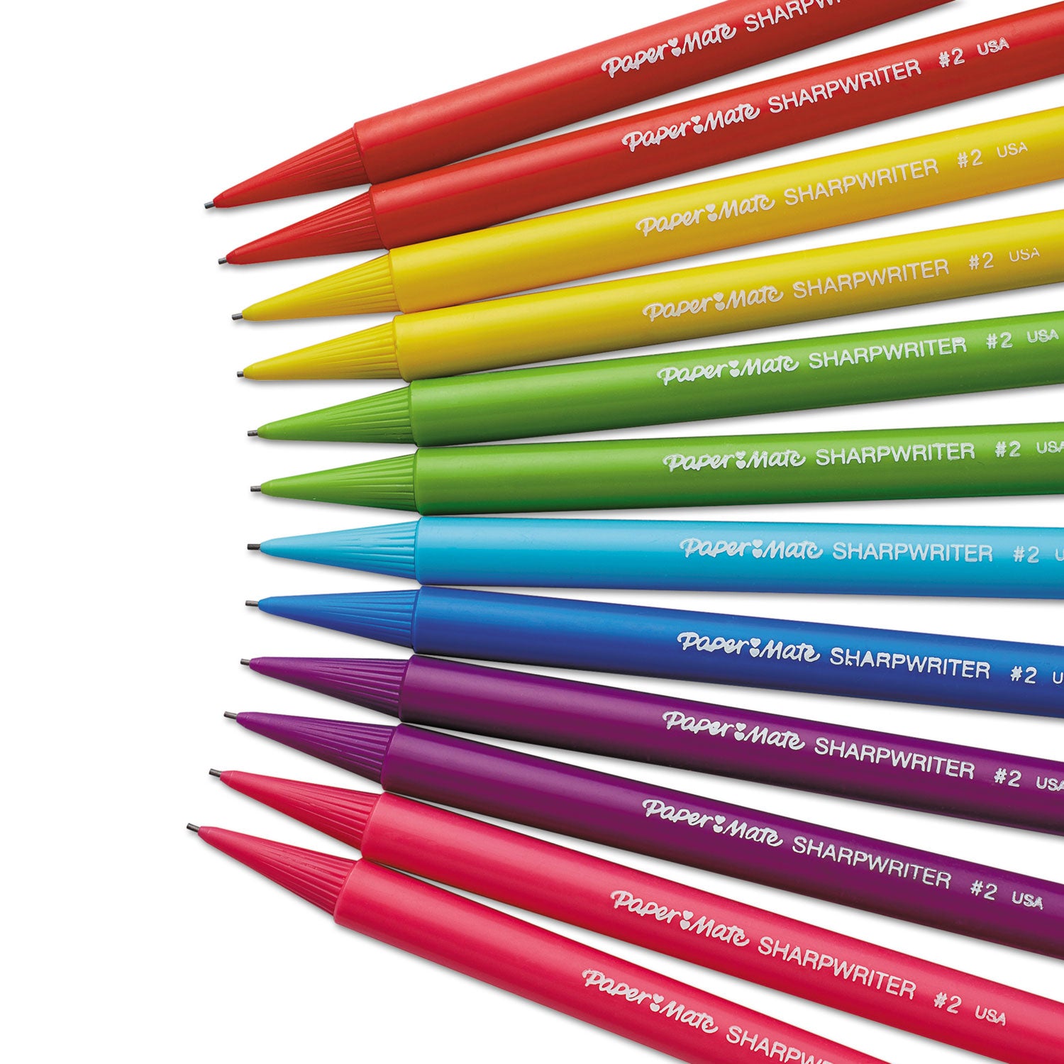 Paper Mate Sharpwriter Mechanical Pencil, 0.7 mm, HB (#2.5), Black Lead, Assorted Barrel Colors, Dozen (1898483C)