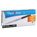 Paper Mate Flair Felt Tip Porous Point Pen, Stick, Extra-Fine 0.4 mm, Black Ink, Gray/Black Barrel, Dozen (8330152)