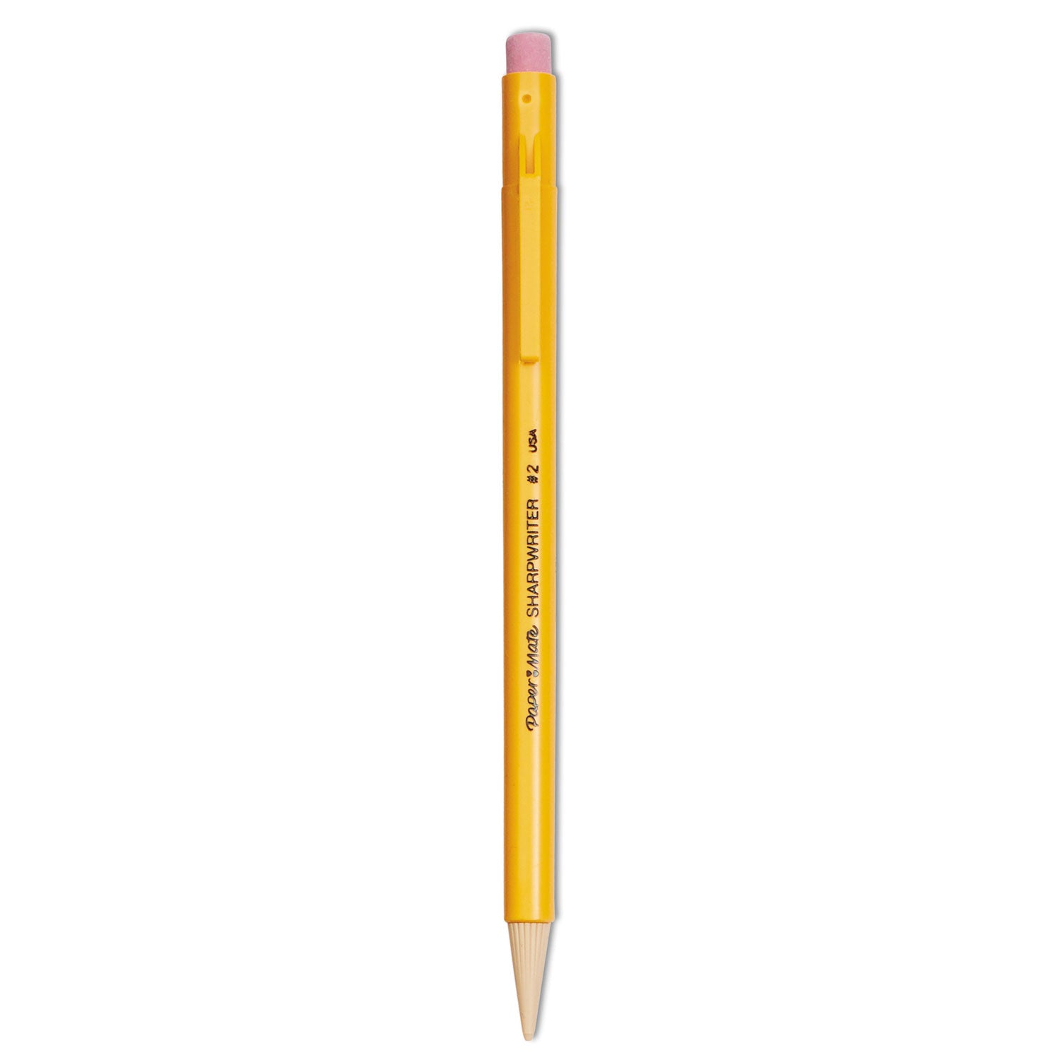 Paper Mate Sharpwriter Mechanical Pencil, 0.7 mm, HB (#2), Black Lead, Classic Yellow Barrel, Dozen (3030131C)