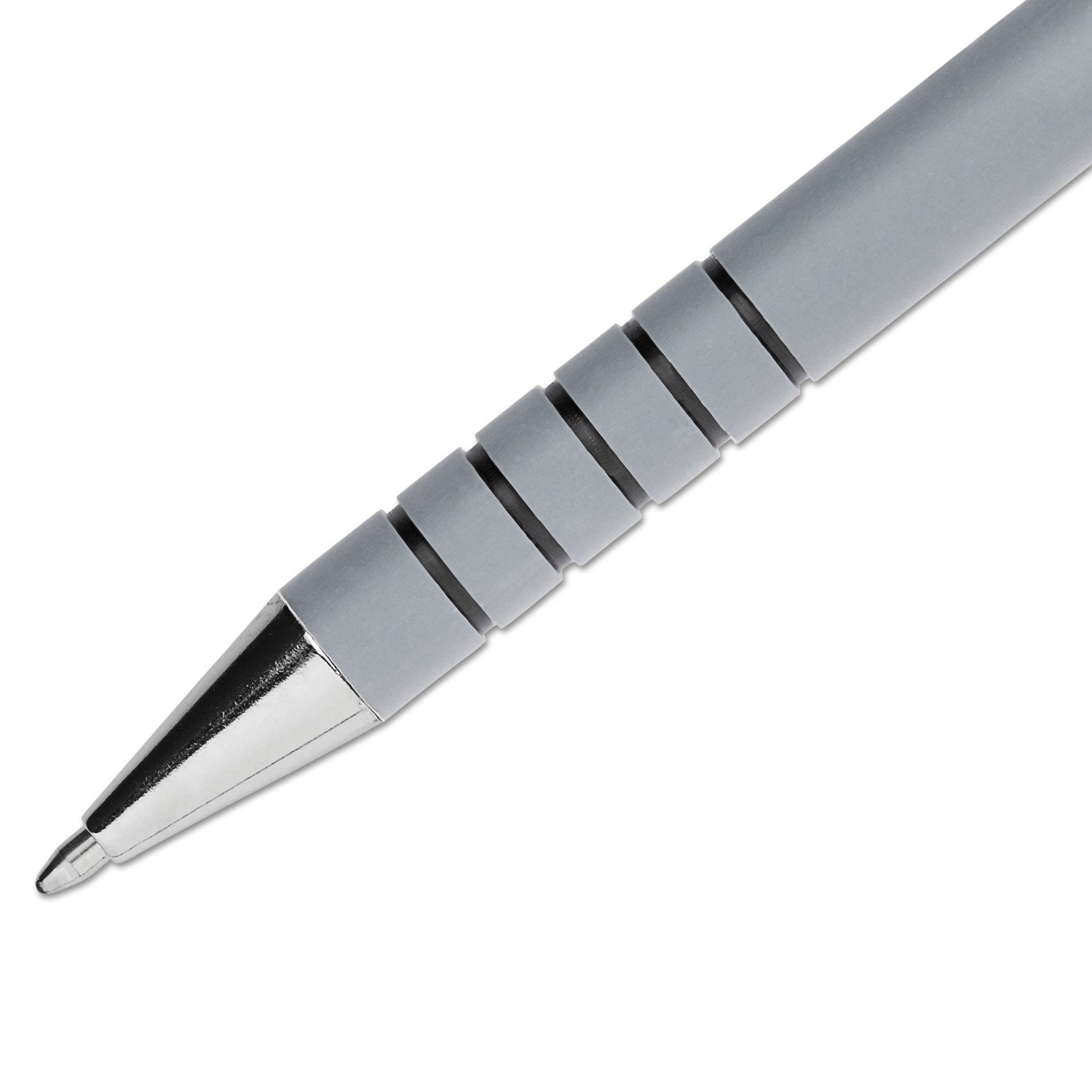 Paper Mate FlexGrip Ultra Recycled Ballpoint Pen, Stick, Medium 1 mm, Black Ink, Gray Barrel, Dozen (9630131)