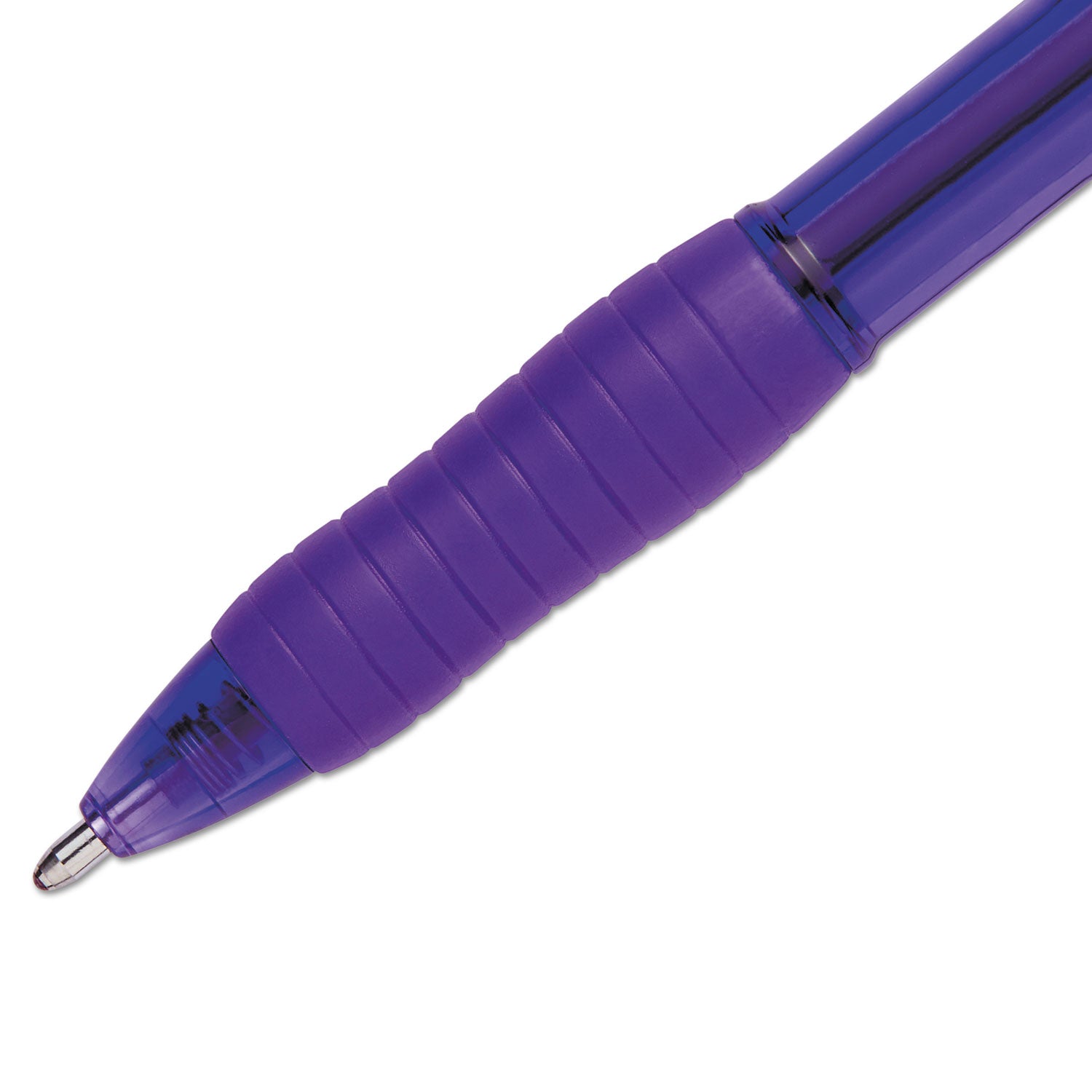 Paper Mate Profile Ballpoint Pen, Retractable, Bold 1.4 mm, Purple Ink, Translucent Purple Barrel, Dozen (35830)