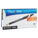 Paper Mate FlexGrip Elite Ballpoint Pen, Retractable, Fine 0.8 mm, Black Ink, Black Barrel, Dozen (85582)