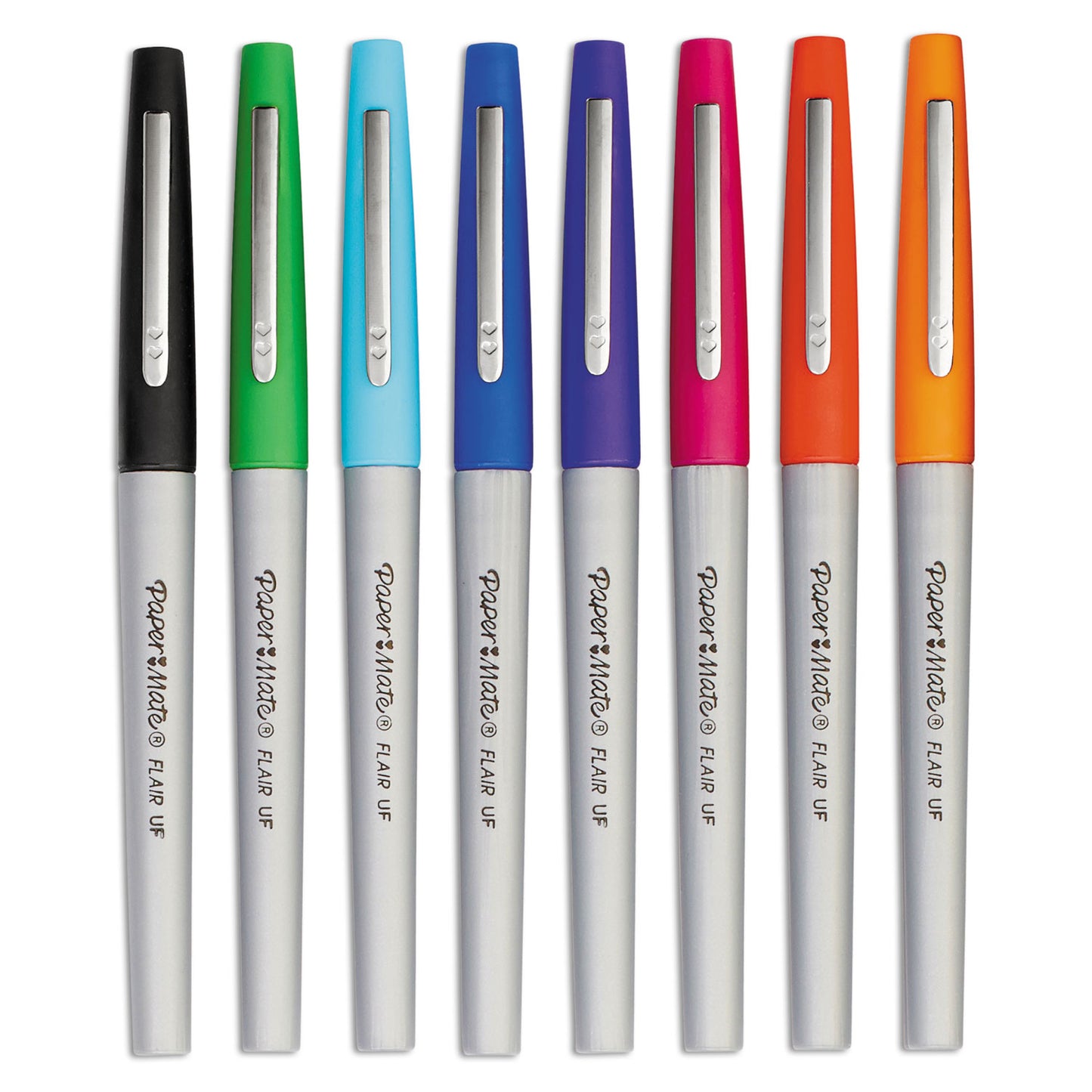 Paper Mate Flair Felt Tip Porous Point Pen, Stick, Extra-Fine 0.4 mm, Assorted Ink and Barrel Colors, 8/Pack (1927694)