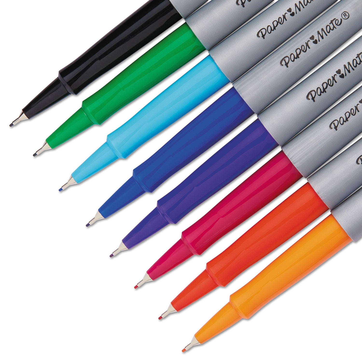 Paper Mate Flair Felt Tip Porous Point Pen, Stick, Extra-Fine 0.4 mm, Assorted Ink and Barrel Colors, 8/Pack (1927694)