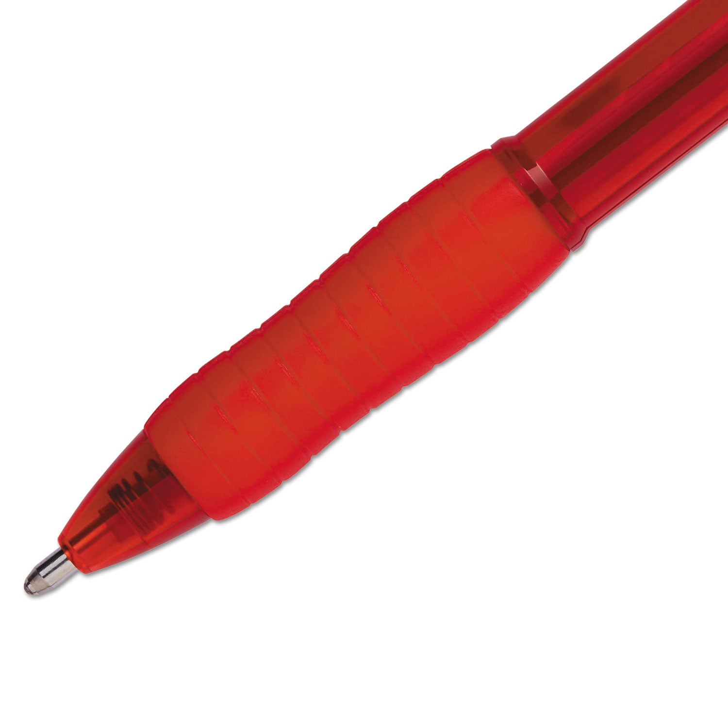 Paper Mate Profile Ballpoint Pen, Retractable, Bold 1.4 mm, Red Ink, Translucent Red Barrel, Dozen (89467)