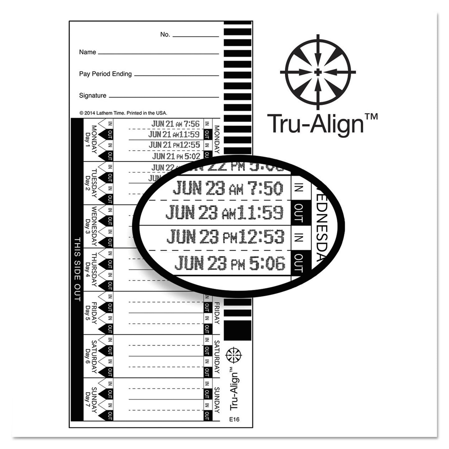 Time Clock Cards for Lathem Time 1600E, One Side, 4 x 9, 100/Pack (16100)