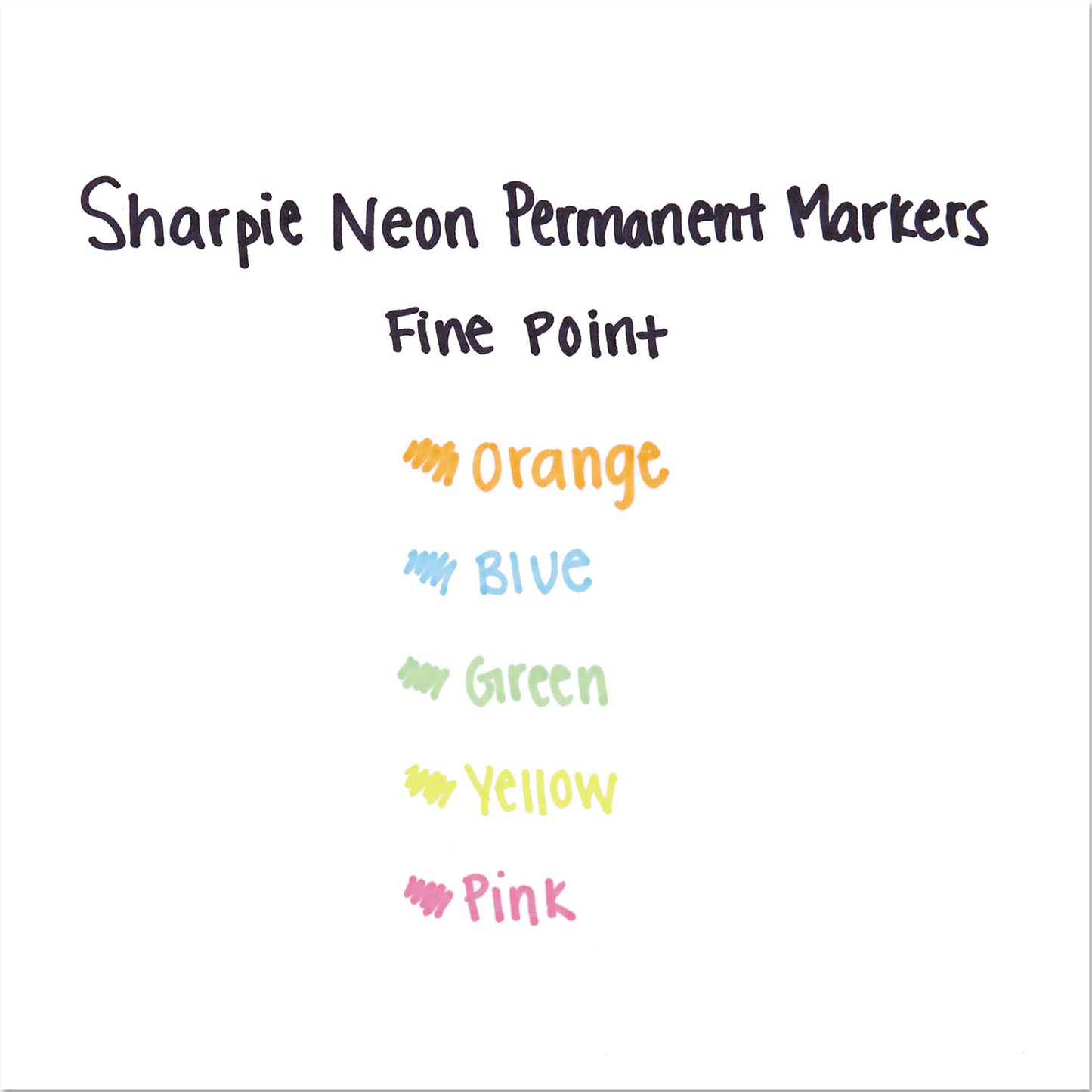Sharpie Neon Permanent Markers, Fine Bullet Tip, Assorted Colors, 5/Pack (1860443)