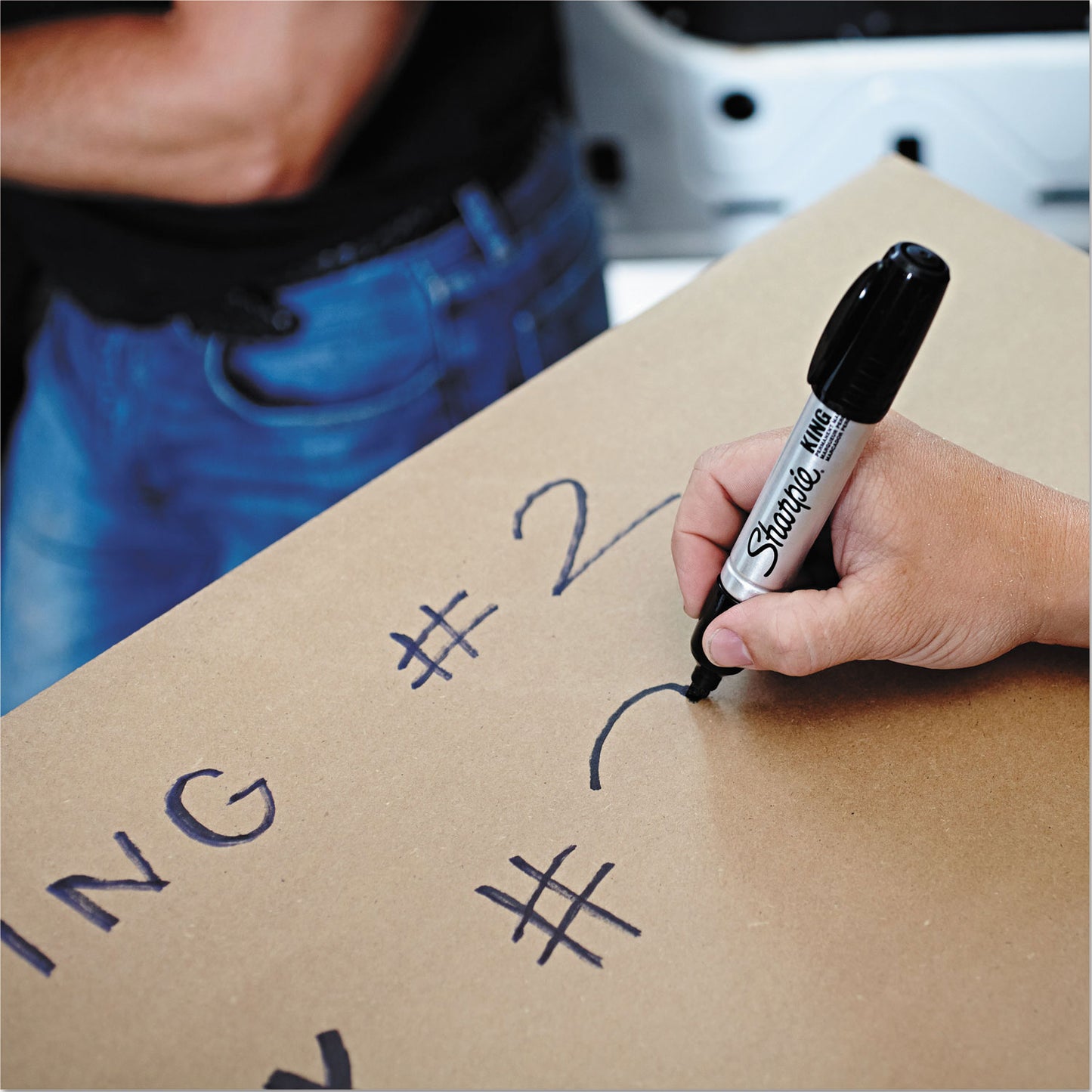Sharpie King Size Permanent Marker, Broad Chisel Tip, Black, 4/Pack (15661PP)