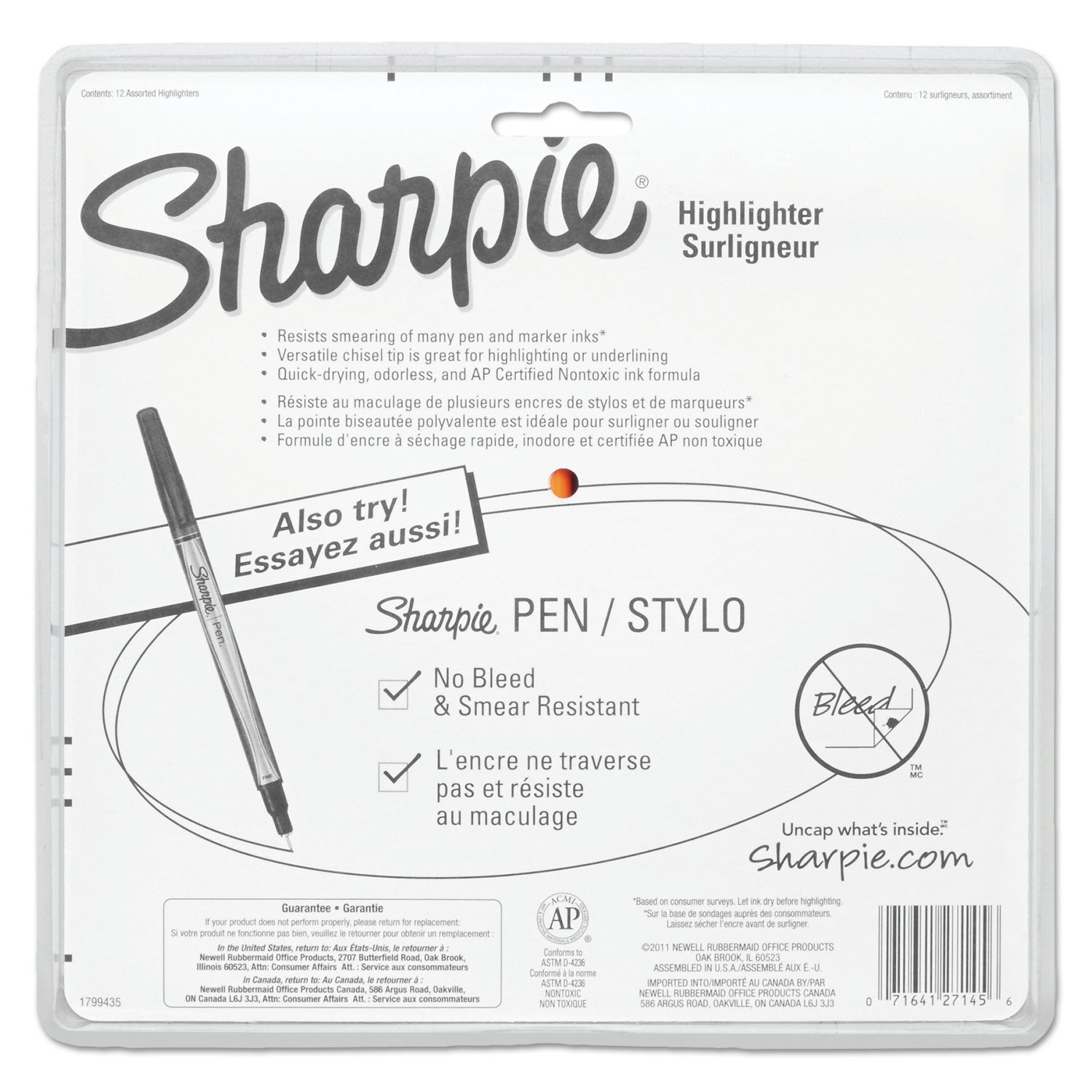 Sharpie Pocket Style Highlighters, Assorted Ink Colors, Chisel Tip, Assorted Barrel Colors, Dozen (27145)