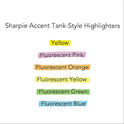Sharpie Tank Style Highlighters, Blue Ink, Chisel Tip, Blue Barrel, Dozen (25010B)