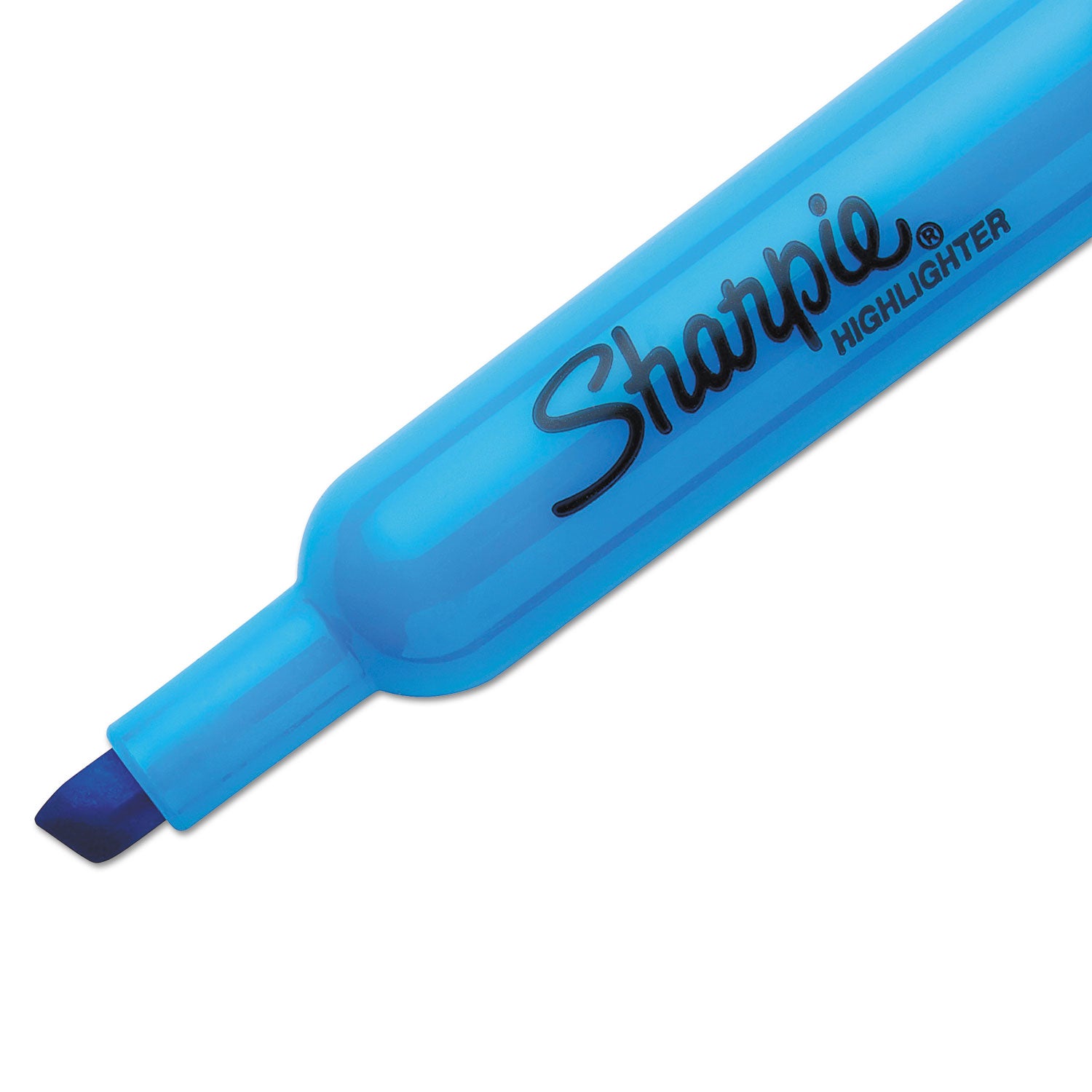 Sharpie Tank Style Highlighters, Blue Ink, Chisel Tip, Blue Barrel, Dozen (25010B)
