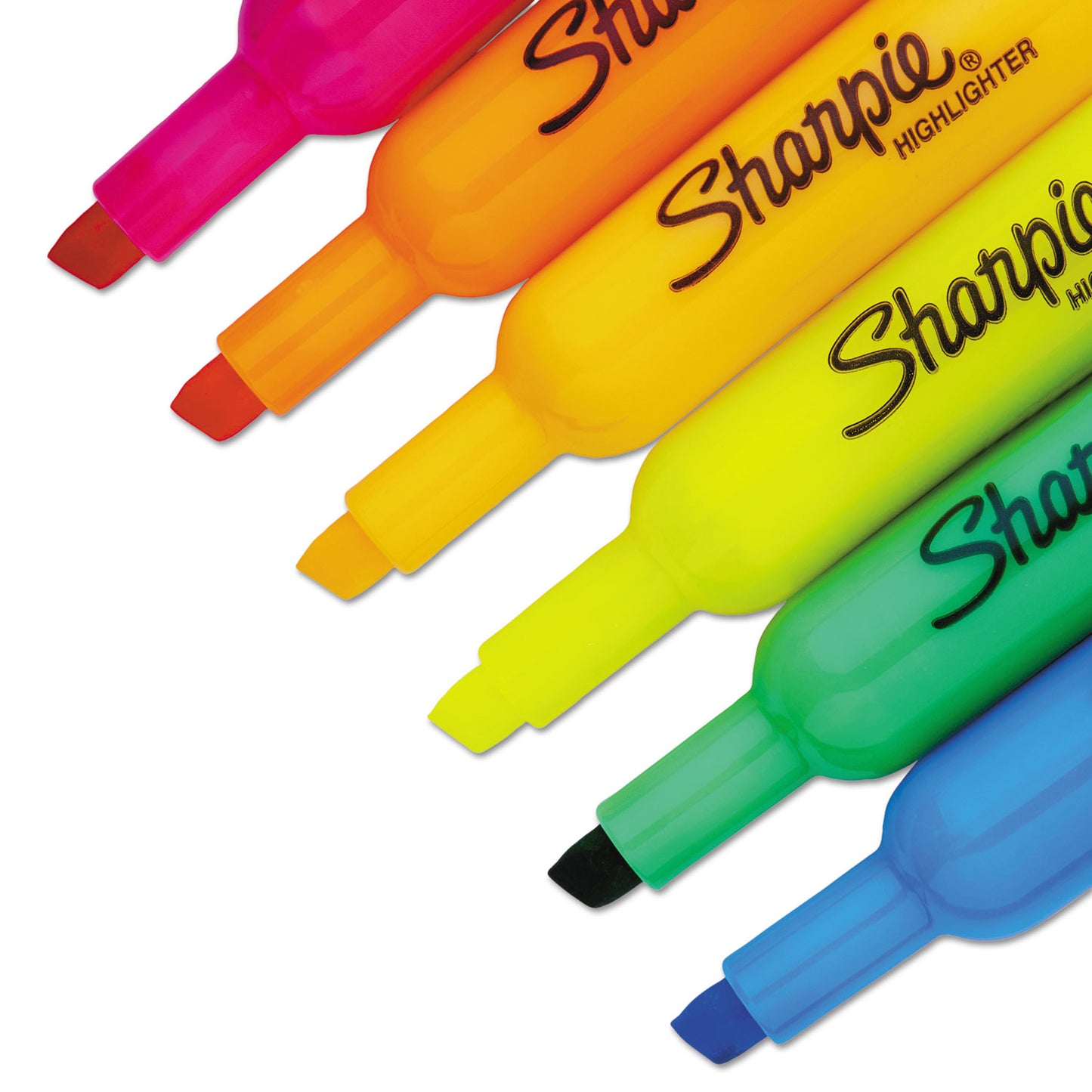 Sharpie Tank Style Highlighters with Open-Stock Box, Assorted Ink Colors, Chisel Tip, Assorted Barrel Colors, Dozen (25053)