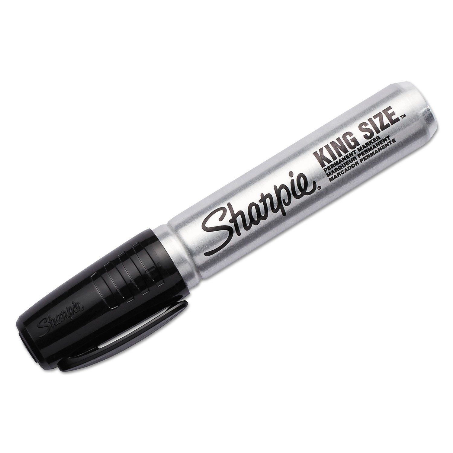 Sharpie King Size Permanent Marker, Broad Chisel Tip, Black, 4/Pack (15661PP)