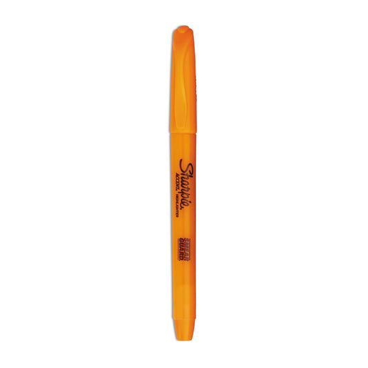 Sharpie Pocket Style Highlighters, Fluorescent Orange Ink, Chisel Tip, Orange Barrel, Dozen (27006)