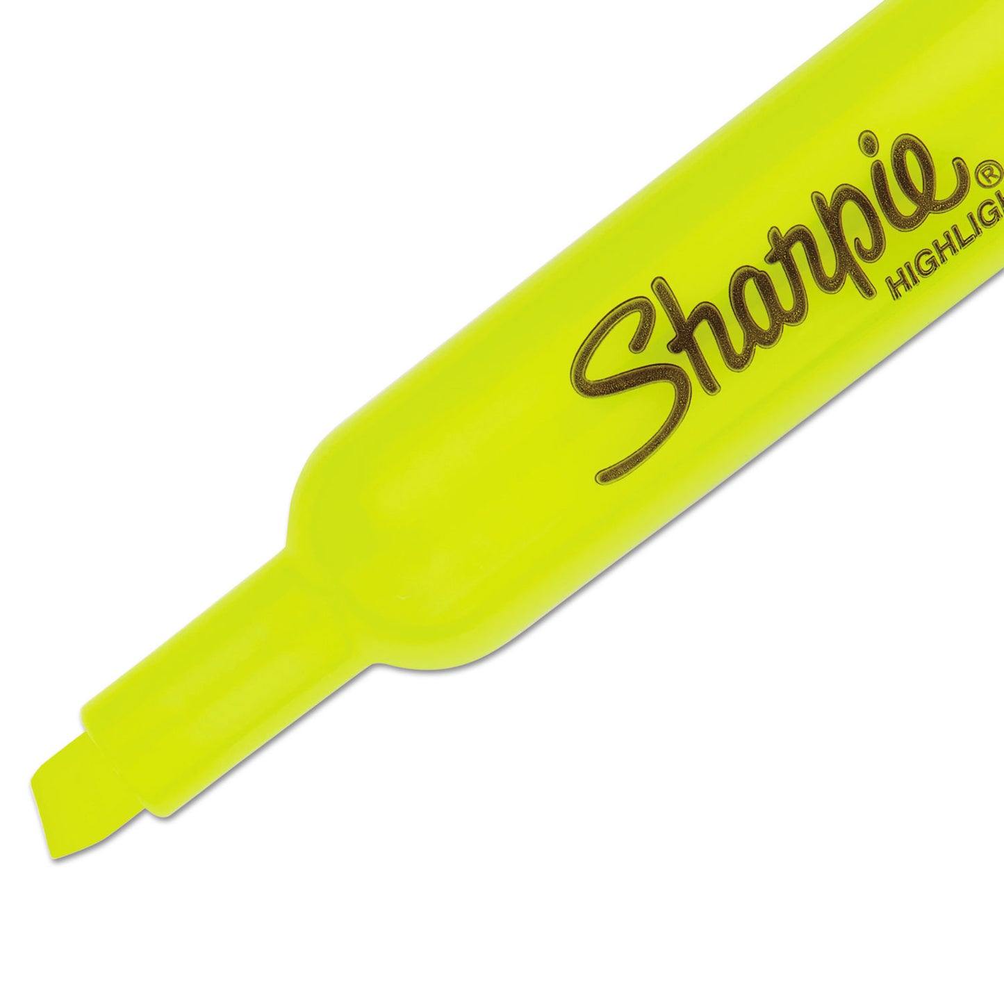 Sharpie Tank Style Highlighters, Fluorescent Yellow Ink, Chisel Tip, Yellow Barrel, 4/Set (25164PP)