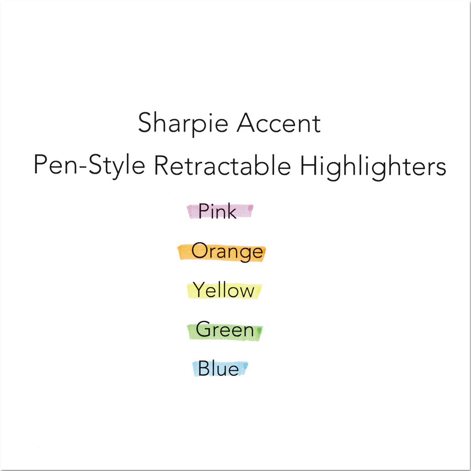 Sharpie Retractable Highlighters, Assorted Ink Colors, Chisel Tip, Assorted Barrel Colors, 5/Set (28175PP)