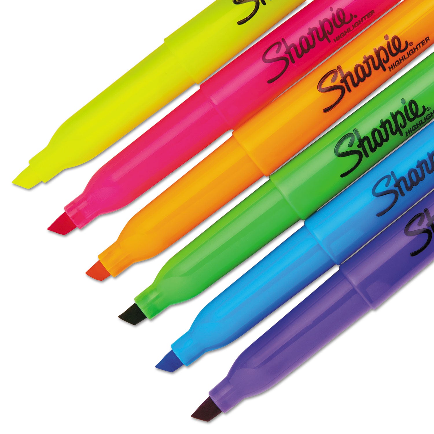 Sharpie Pocket Style Highlighters, Assorted Ink Colors, Chisel Tip, Assorted Barrel Colors, Dozen (27145)
