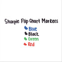 Sharpie Flip Chart Marker, Broad Bullet Tip, Assorted Colors, 4/Set (22474)