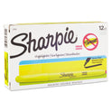 Sharpie Pocket Style Highlighters, Fluorescent Yellow Ink, Chisel Tip, Yellow Barrel, Dozen (27025)