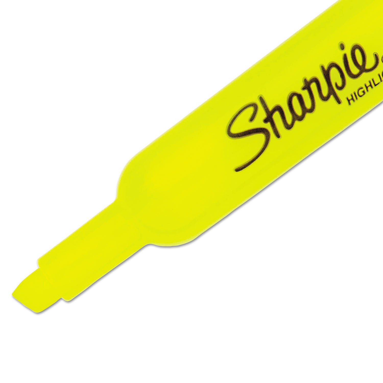 Sharpie Tank Style Highlighters, Fluorescent Yellow Ink, Chisel Tip, Yellow Barrel, Dozen (25025B)
