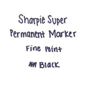 Sharpie Super Permanent Marker, Fine Bullet Tip, Black, Dozen (33001)