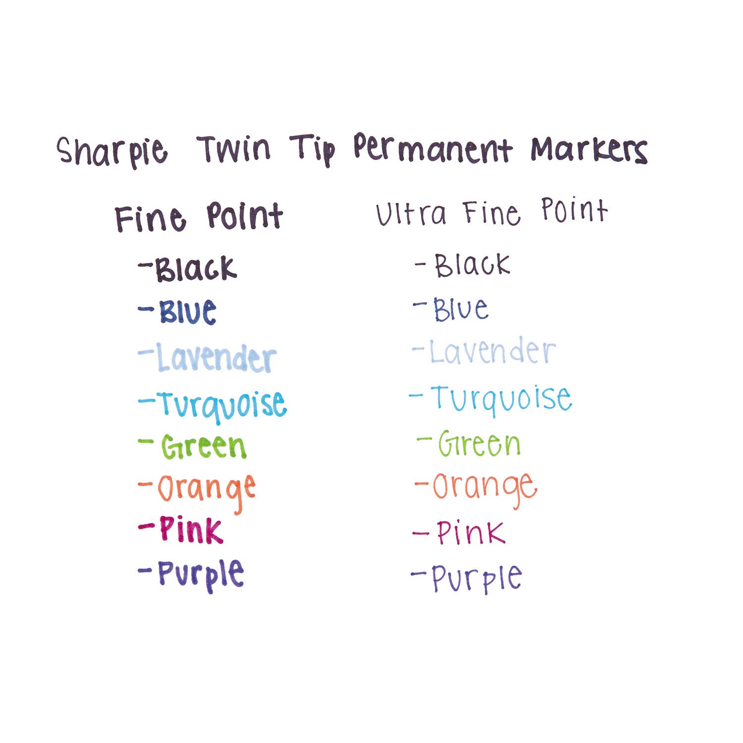 Sharpie Twin-Tip Permanent Marker, Extra-Fine/Fine Bullet Tips, Black, Dozen (32001B)