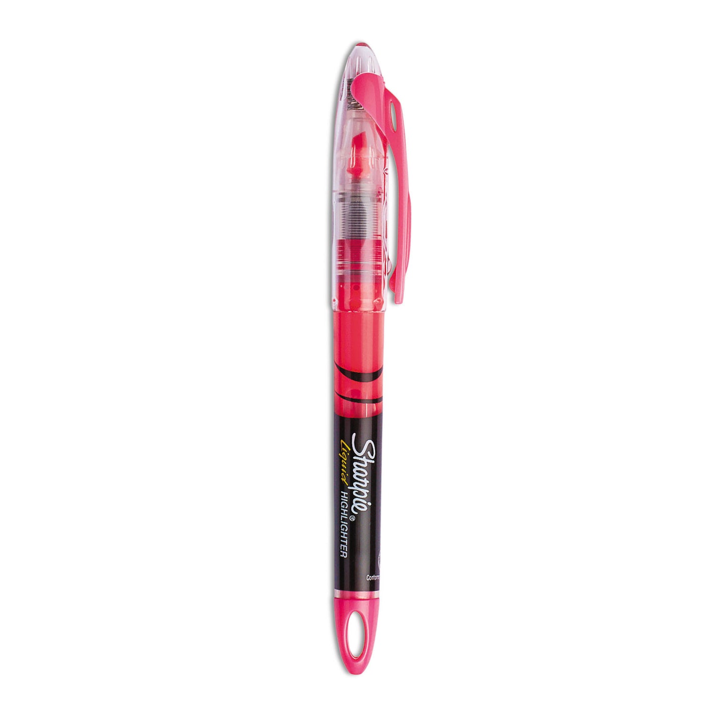 Sharpie Liquid Pen Style Highlighters, Fluorescent Pink Ink, Chisel Tip, Pink/Black/Clear Barrel, Dozen (1754464)