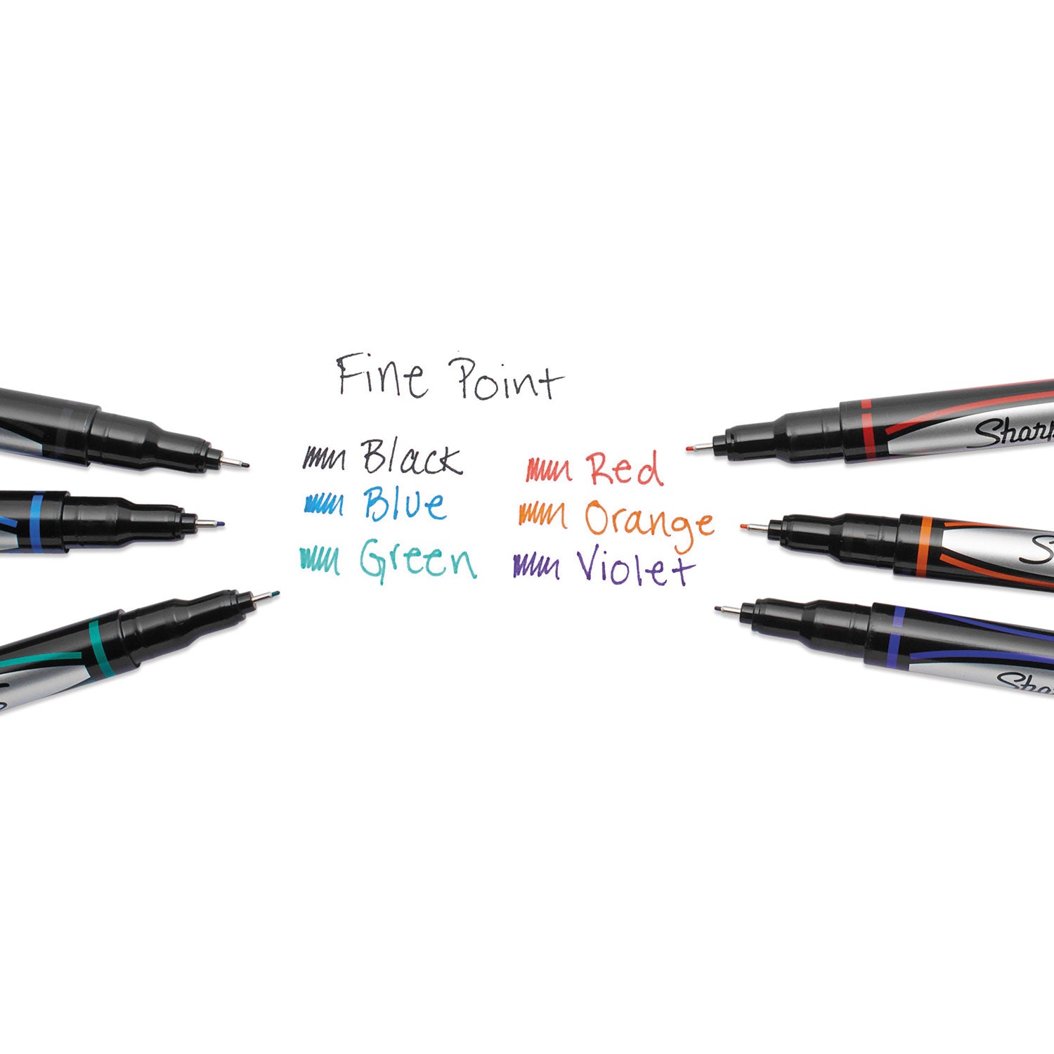 Sharpie Water-Resistant Ink Porous Point Pen, Stick, Fine 0.4 mm, Assorted Ink and Barrel Colors, 6/Pack (1976527)